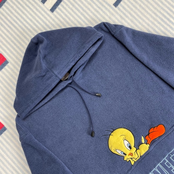 Vintage Looney Tunes Tweety Fleece hooded sweatshirt - Picture 5 of 11